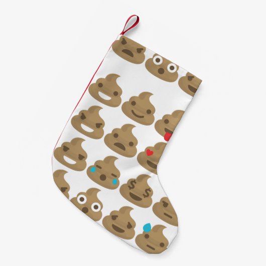 Poep emoji's Kerstmis kous Kleine Kerstsok (Voorkant (Hangend))