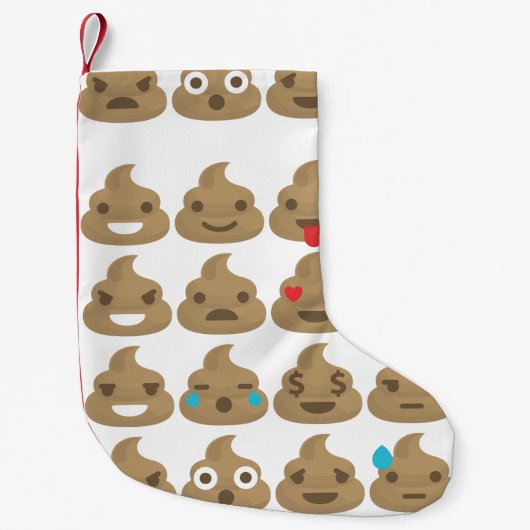 Poep emoji's Kerstmis kous Kleine Kerstsok (Voorkant)