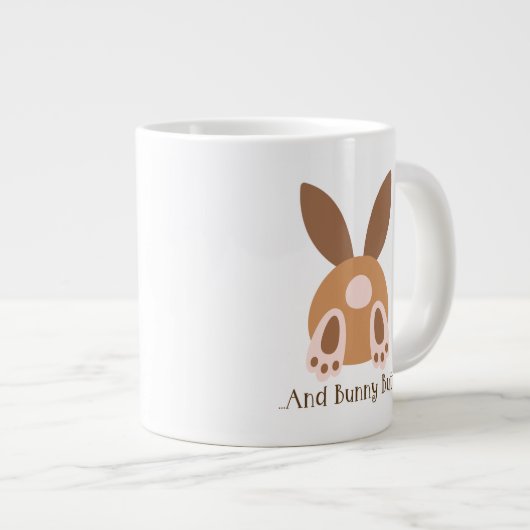 Poep gebeurt..... en konijnenpeuken! grote koffiekop (Voorkant rechts)