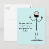 Poep in het toilet briefkaart (Voorkant / Achterkant)