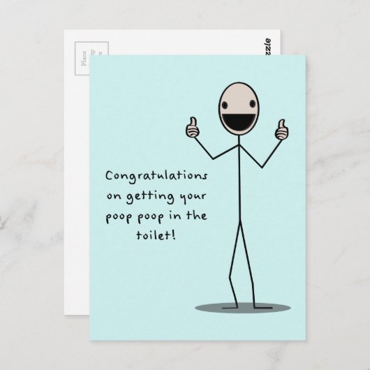 Poep in het toilet briefkaart (Voorkant / Achterkant)