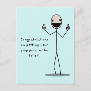 Poep in het toilet briefkaart