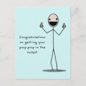 Poep in het toilet briefkaart (Voorkant)