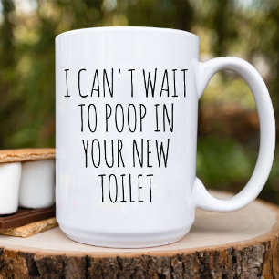 Poep in je nieuwe toilet grappige nieuwe huiseigen koffiemok