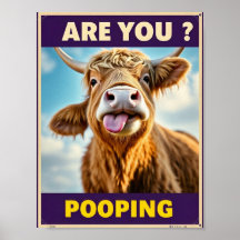 Poep je? Grappige Highland Koe Badkamer