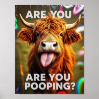Poep je? Grappige Hooglanders Koe, Koe Kunst