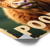 Poep je? Grappige Hooglanders Koe, Koe Kunst Poster (Hoek)
