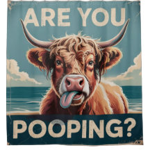 Poep je? Grappige Schotse Hoogland Koe