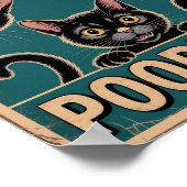"Poep je?" Grappige Zwarte Katten Poster (Hoek)