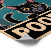 "Poep je?" Grappige Zwarte Katten Poster (Hoek)