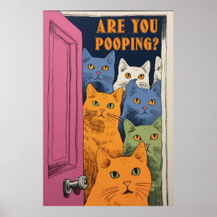 Poep je katten Poster