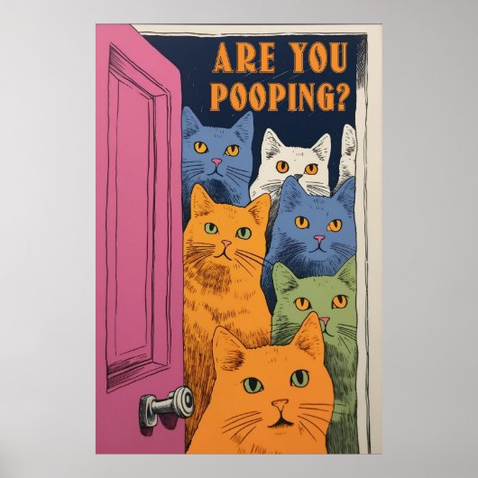 Poep je katten Poster (Voorkant)