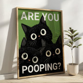 POEP JE? Zwarte katten grappige badkamer Poster