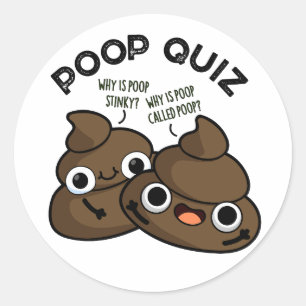 Poep Quiz Leuke Poep Grap Ronde Sticker