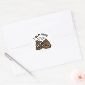 Poep Quiz Leuke Poep Grap Ronde Sticker (Envelop)