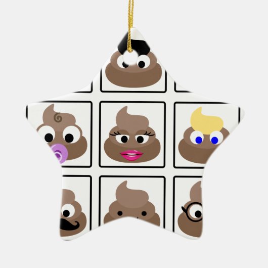 Poep Veel Gezichten Keramisch Ornament (Voorkant)