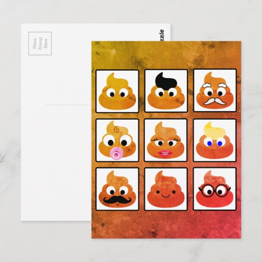 Poep Veel Gezichten  Oud Papier Briefkaart (Voorkant / Achterkant)