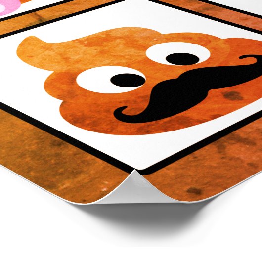 Poep Veel Gezichten  Oud Papier Poster (Hoek)