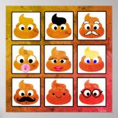 Poep Veel Gezichten  Oud Papier Poster (Voorkant)