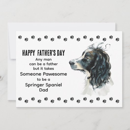 Poepchic Beste Springer Spaniel Hond Papa Vaderdag Feestdagenkaart (Voorkant)