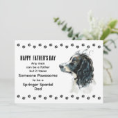 Poepchic Beste Springer Spaniel Hond Papa Vaderdag Feestdagenkaart (Staand voorkant)