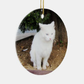 Poepende Kat Keramisch Ornament (Rechts)