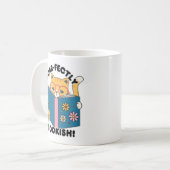 Poepieboeklievende kat koffiemok (Voorkant links)