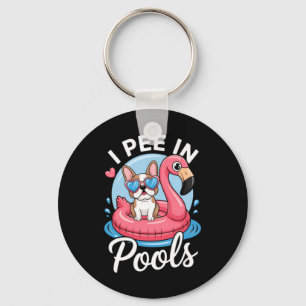 Poept In Zwembaden Schattige Hond Grappige Grappen Sleutelhanger