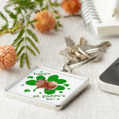 Poeranian St. Patrick's Day Sleutelhanger (Zijkant)