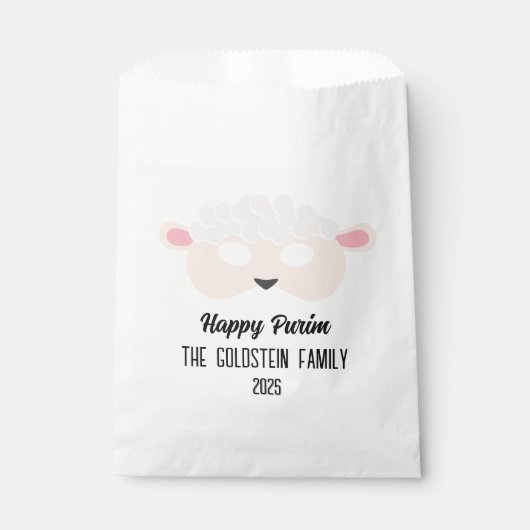 Poerim schapenmasker gemaskerd kostuum bedankzakje (Voorkant)