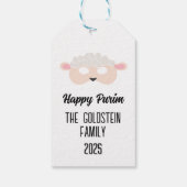 Poerim schapenmasker gemaskerd kostuum cadeaulabel (Achterkant)