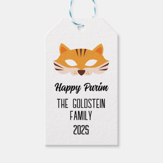 Poerim vossenmasker gemaskerd kostuum cadeaulabel (Voorkant)