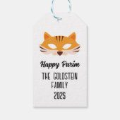 Poerim vossenmasker gemaskerd kostuum cadeaulabel (Achterkant)