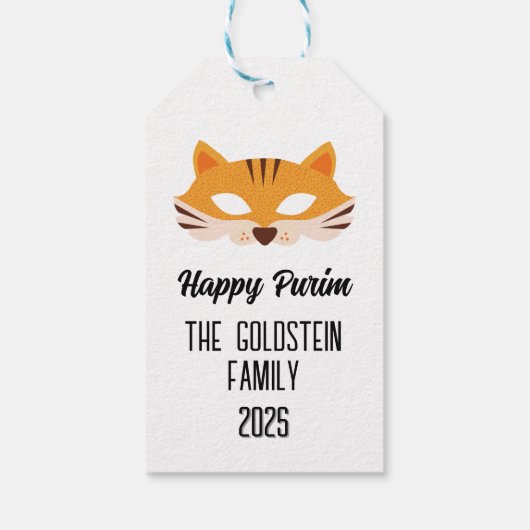 Poerim vossenmasker gemaskerd kostuum cadeaulabel (Achterkant)