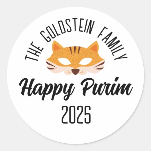 Poerim vossenmasker gemaskerd kostuum ronde sticker (Voorkant)