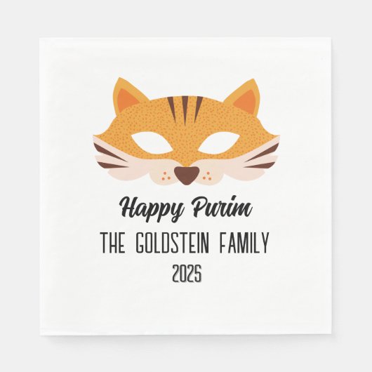 Poerim vossenmasker gemaskerd kostuum servet (Voorkant)