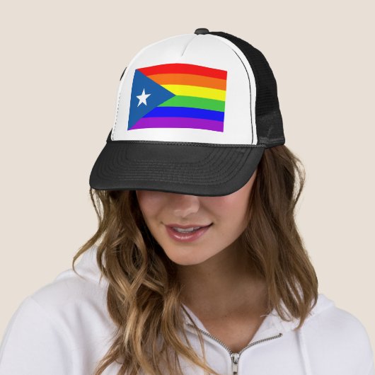 poerto rico homo trotse regenboogvlag homoseksueel trucker pet (In situ)