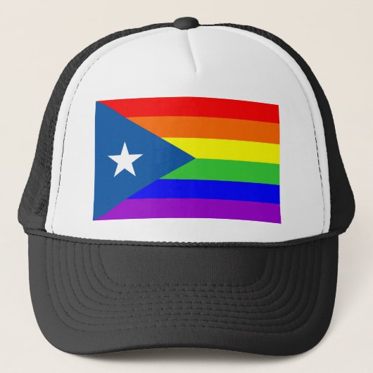 poerto rico homo trotse regenboogvlag homoseksueel trucker pet (Voorkant)