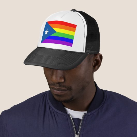 poerto rico homo trotse regenboogvlag homoseksueel trucker pet (In situ)
