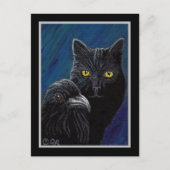 Poe's Cat & Raven Briefkaart (Voorkant)