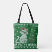 Poes Kerstmis Je Vuile Beest Tote Bag (Achterkant)