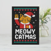 Poes Kerstmis Kaart (Staand voorkant)