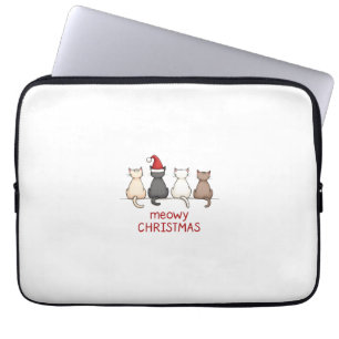 Poes Kerstmis Kat Kerst Cute Kitten Katten Sinterk Laptop Sleeve