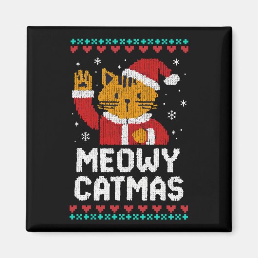 Poes Kerstmis Magneet (Voorkant)