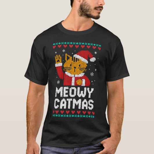 Poes Kerstmis T-shirt (Voorkant)