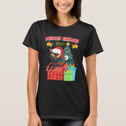 Poes Kerstmis T-shirt (Voorkant)