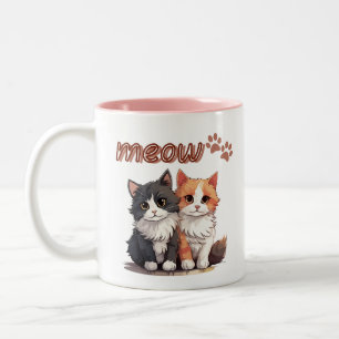 Poes Kopje Tweekleurige Koffiemok