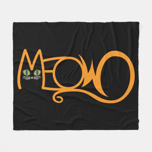 Poes Lettertype ORANJE Fleece Deken (Voorkant (Horizontaal))