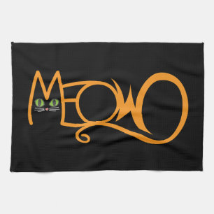 Poes Lettertype ORANJE Theedoek
