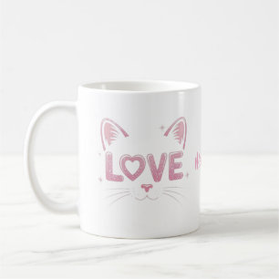 Poes-Perfecte Liefde Kat Verliefd Liefde Miauw Kat Koffiemok